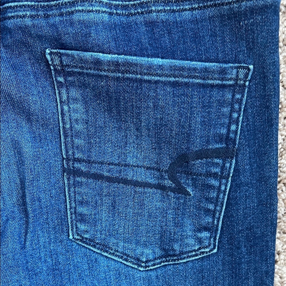 American Eagle Next Level Stretch Dark Skinny Blue Jeans Size 10 Short - Picture 8 of 10